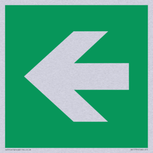 E913 Safe condition: Left arrow (90 deg supplimentary)